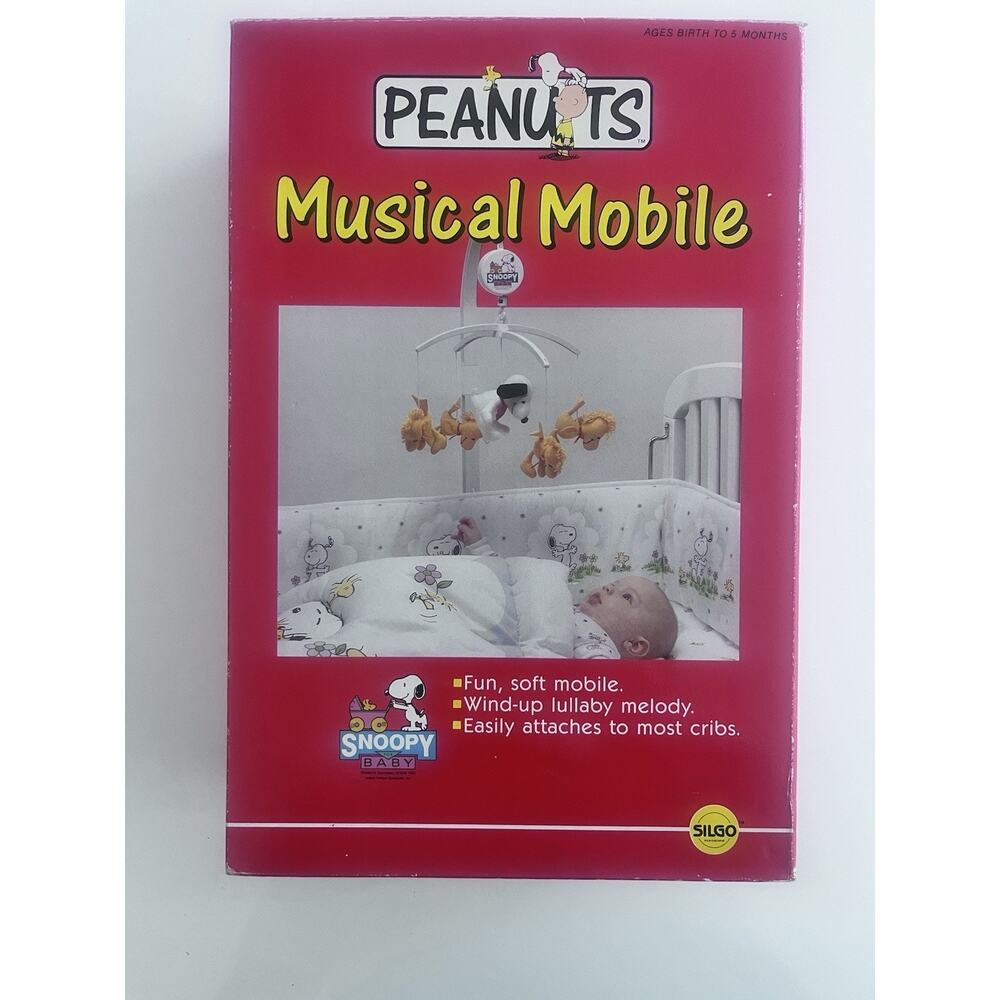 Vintage Snoopy and Woodstock Rotating Musical Crib Mobile